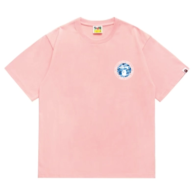 EM Sneakers Bape × Stussy White Letter T-Shirt-218 Pink 01