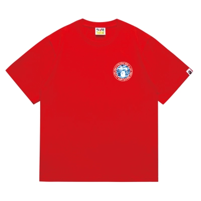 EM Sneakers Bape × Stussy White Letter T-Shirt-218 Red 01