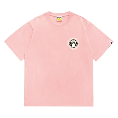 EM Sneakers Bape × Stussy White Letter T-Shirt-219 Pink 01