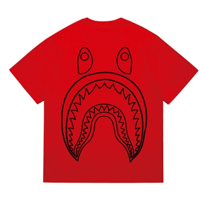 EM Sneakers Bape Shark Head T-Shirt-215 Black Print Red 02