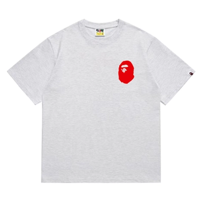 EM Sneakers Bape Shark Head T-Shirt-215 Red Print Gray 01