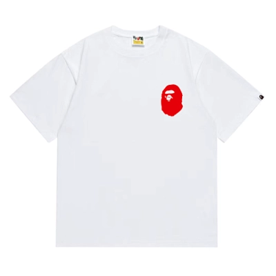 EM Sneakers Bape Shark Head T-Shirt-215 Red Print White 01