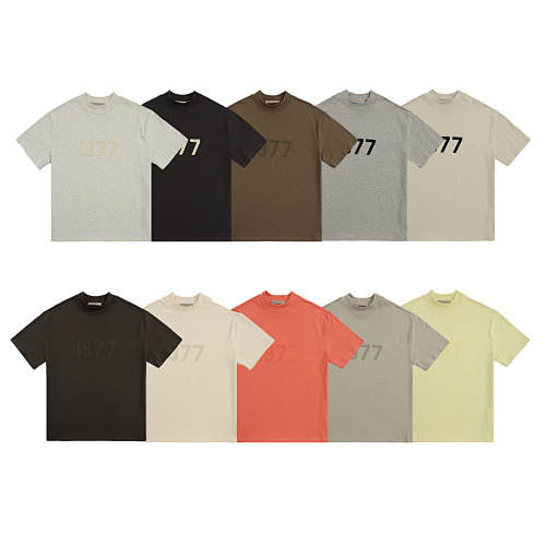 EM Sneakers Fear of God Essentials T-Shirt #1977 Iron Black /Wheat Gray /Dark Gray /Light Gray /Coral /Eggshell /Smoky Gray /Wood Color /Closed Black /Canary