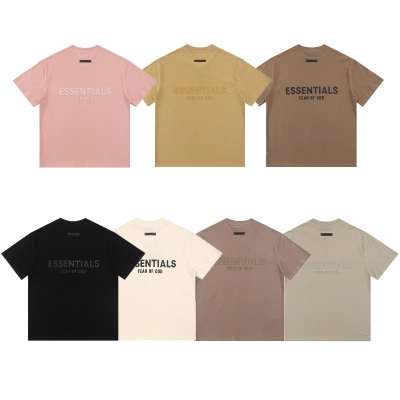 EM Sneakers Fear of God Essentials T-Shirt #2203 Apricot /Pink /Moss /Amber /Grayish Brown /Black /Wheat Brown 01
