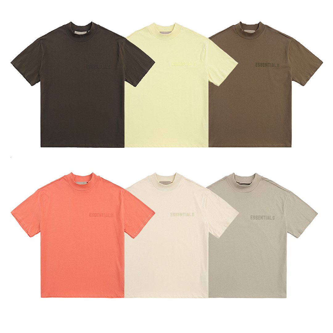 EM Sneakers Fear of God Essentials T-Shirt #2216 Coral /Eggshell /Smoky Gray /Wood /Closed Black