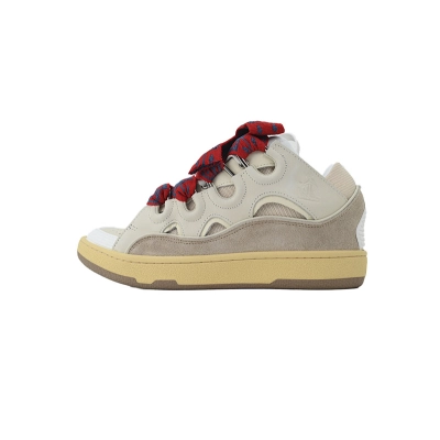 EM Sneakers Lanvin Leather Curb Sneaker Beige 01