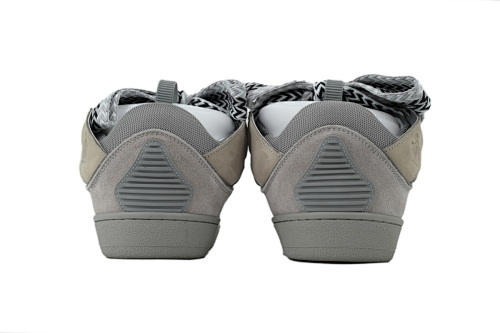 EM Sneakers Lanvin Leather Curb Sneaker Grey Ivory