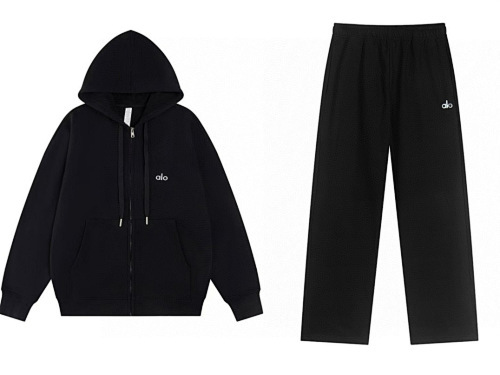 EM Sneakers Alo Yoga Accolade Full Zip Hoodie & Sweatpant Set Black