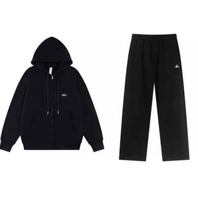 EM Sneakers Alo Yoga Accolade Full Zip Hoodie & Sweatpant Set Black 01