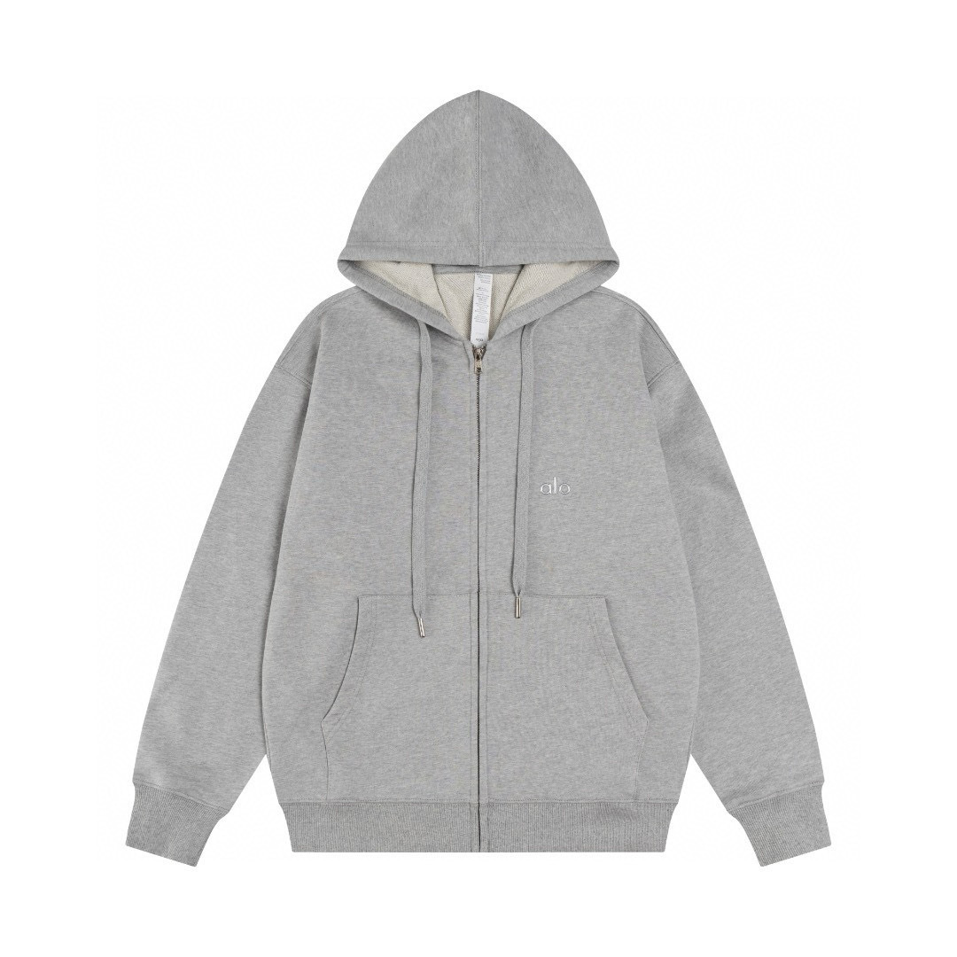 EM Sneakers Alo Yoga Accolade Full Zip Hoodie Athletic Heather Grey #K521
