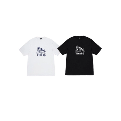 EM Sneakers Stussy Dog Print T-Shirt #XB2174 Black /White 01