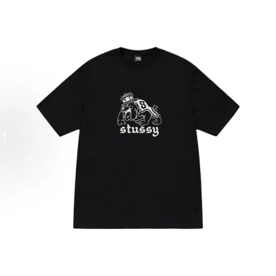EM Sneakers Stussy Dog Print T-Shirt #XB2174 Black /White 02