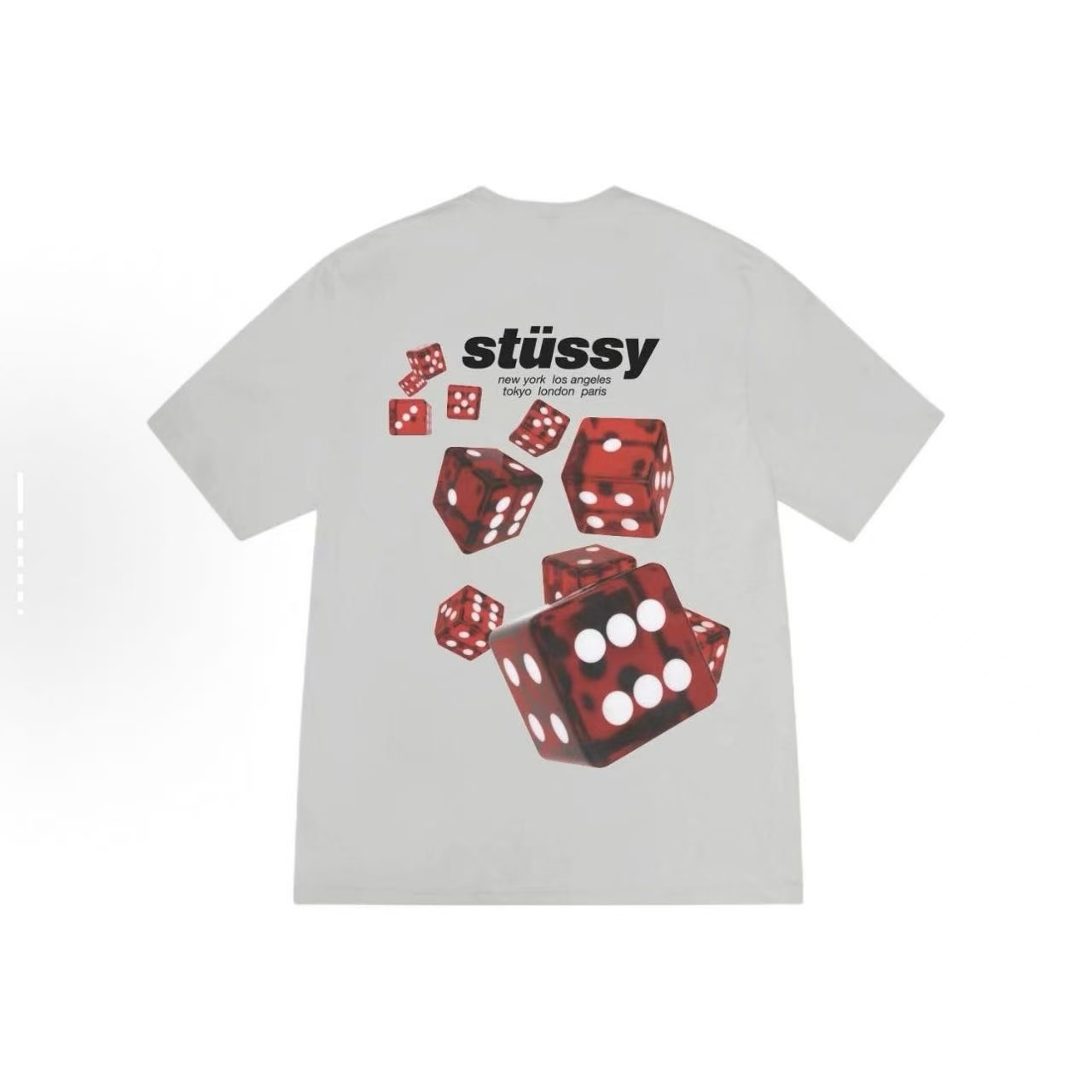 EM Sneakers Stussy Multiple Dice Print T-Shirt #XB2179 Black /White /Navy Blue /Heather Grey /Yellow