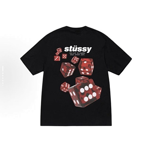 EM Sneakers Stussy Multiple Dice Print T-Shirt #XB2179 Black /White /Navy Blue /Heather Grey /Yellow