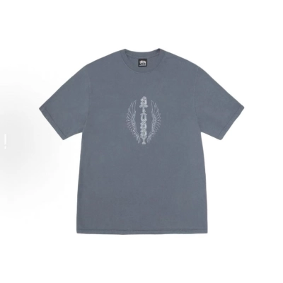 EM Sneakers Stussy Wing Print T-Shirt #2176 Black /White /Khaki /Deep Fog Blue 02