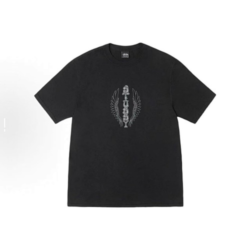 EM Sneakers Stussy Wing Print T-Shirt #2176 Black /White /Khaki /Deep Fog Blue