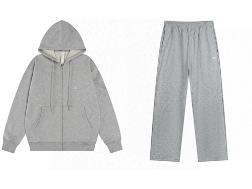 EM Sneakers Alo Yoga Accolade Full Zip Hoodie & Sweatpant Set Athletic Heather Grey