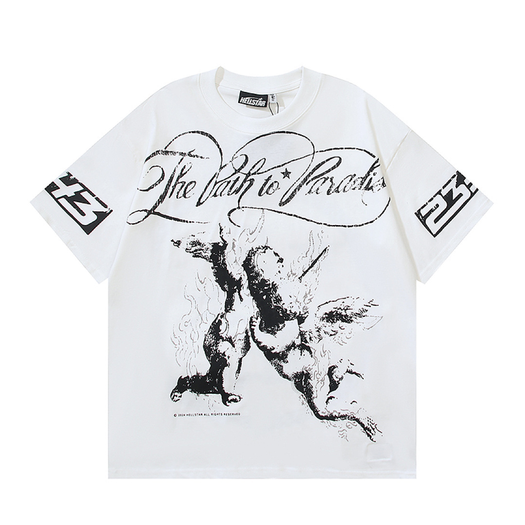 EM Sneakers Hellstar T-Shirt #593 White /Apricot