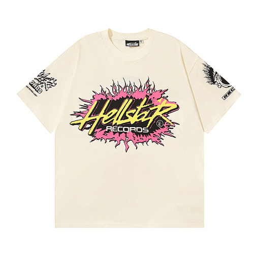 EM Sneakers Hellstar T-Shirt #587 White /Apricot