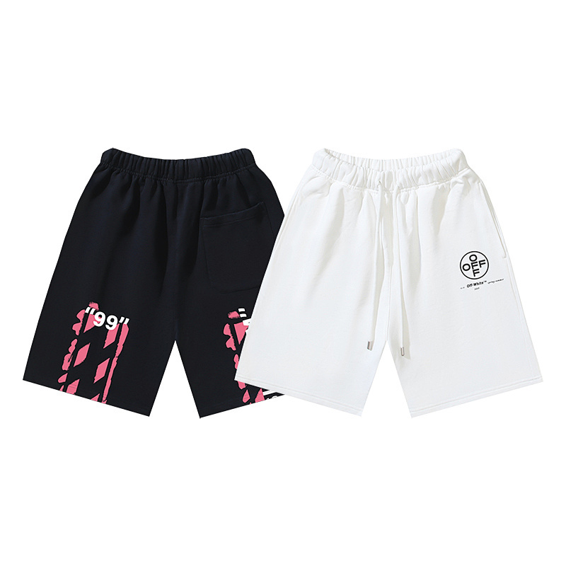 EM Sneakers OFF-WHITE Screw Print Shorts #1018 Black /White
