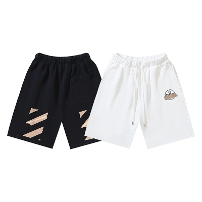 EM Sneakers OFF-WHITE Screw Print Shorts #1019 Black /White 01