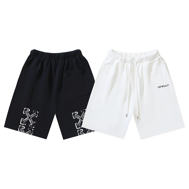 EM Sneakers OFF-WHITE Screw Print Shorts #1133 Black /White