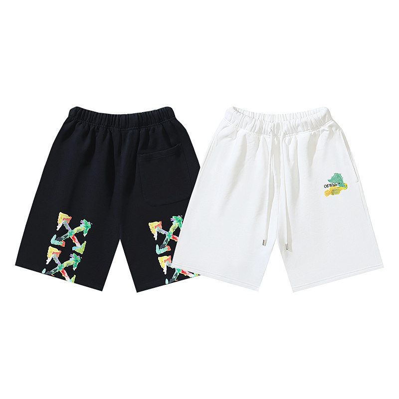 EM Sneakers OFF-WHITE Screw Print Shorts #1007 Black /White