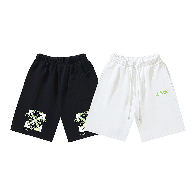 EM Sneakers OFF-WHITE Screw Print Shorts #1008 Black /White
