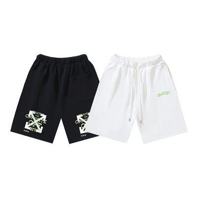 EM Sneakers OFF-WHITE Screw Print Shorts #1008 Black /White 01