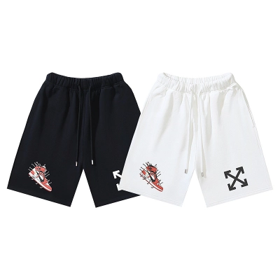 EM Sneakers OFF-WHITE Screw Print Shorts #1013 Black /White 01