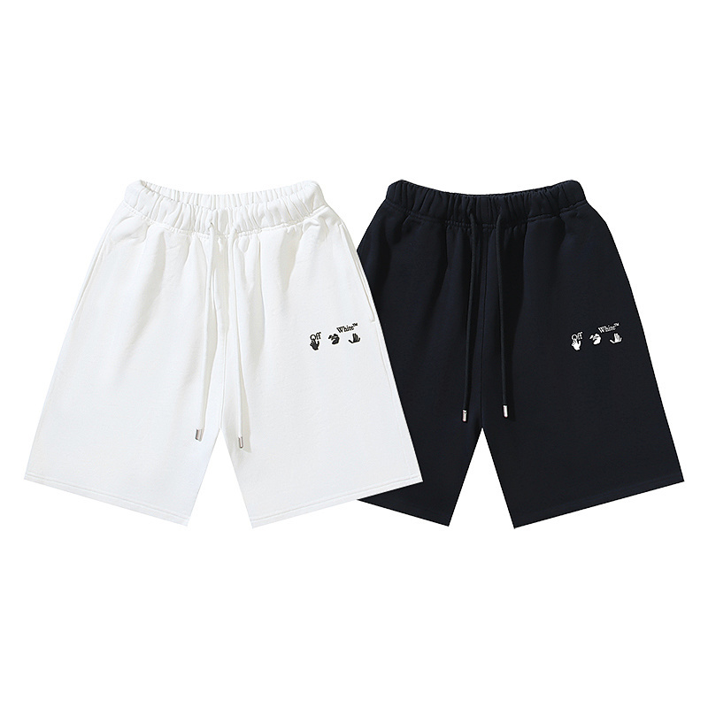 EM Sneakers OFF-WHITE Screw Print Shorts #1016 Black /White