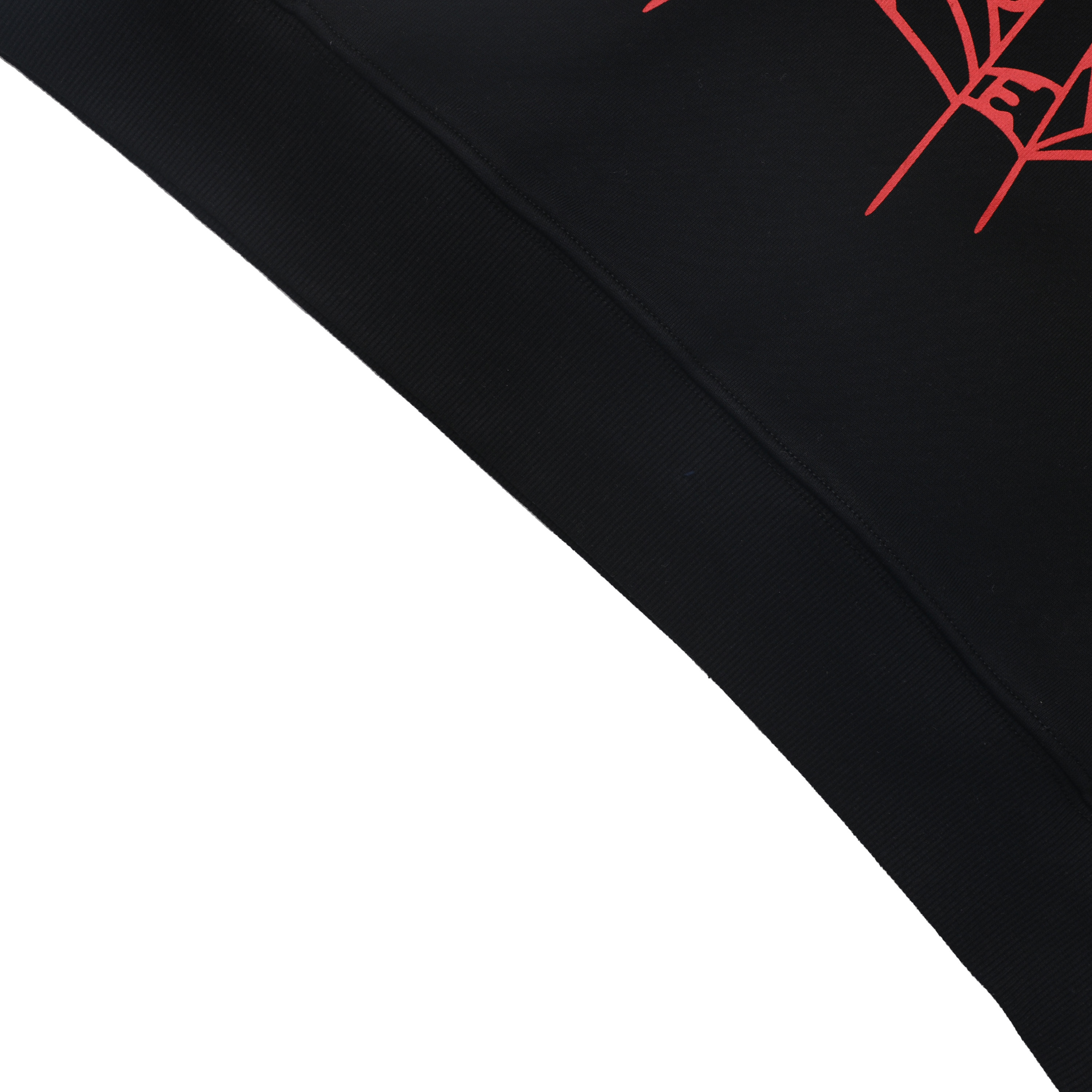 EM Sneakers Sp5der BlackLetters Red Cobweb Black Hoodie