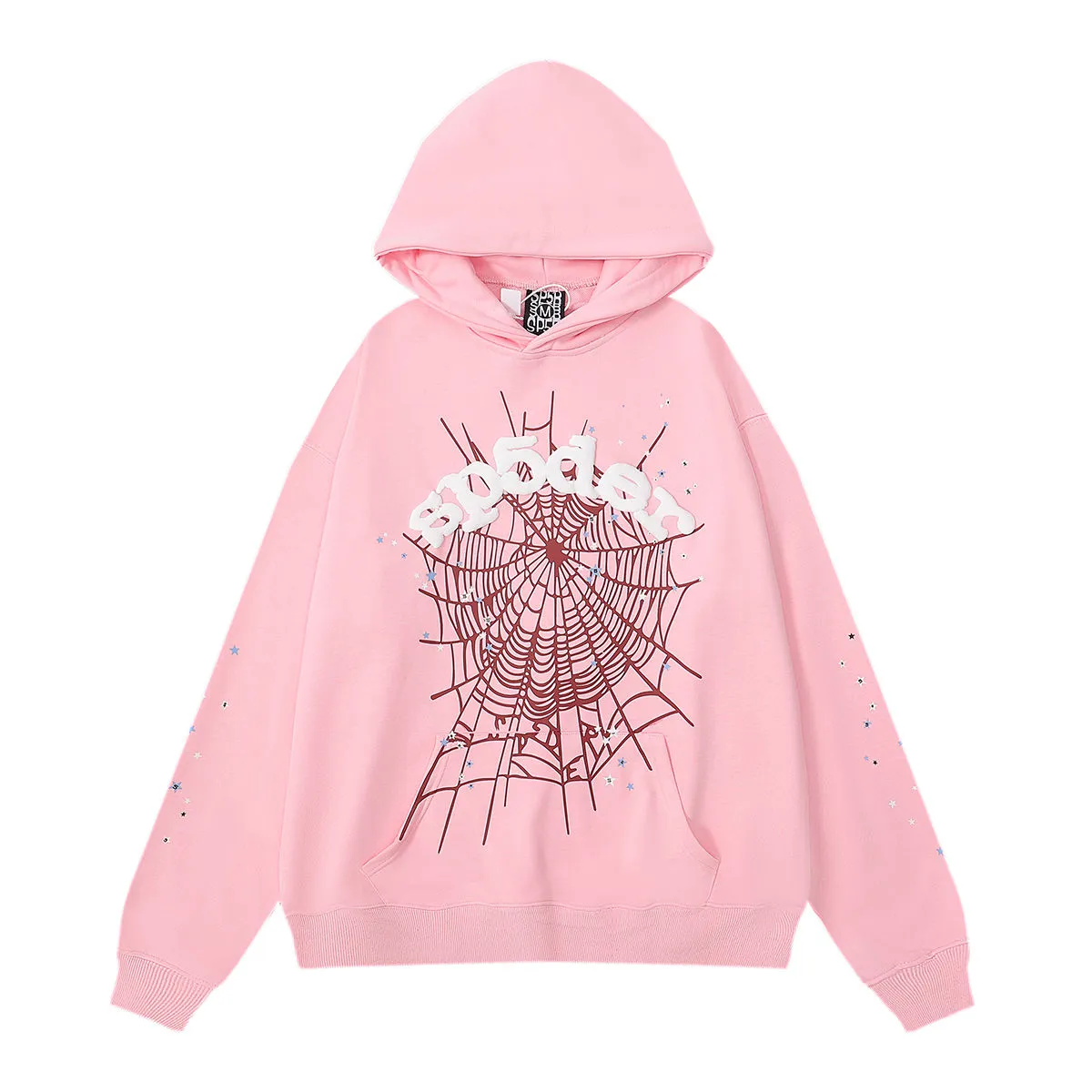 EM Sneakers Sp5der OG Web White Letter Hoodie Pink