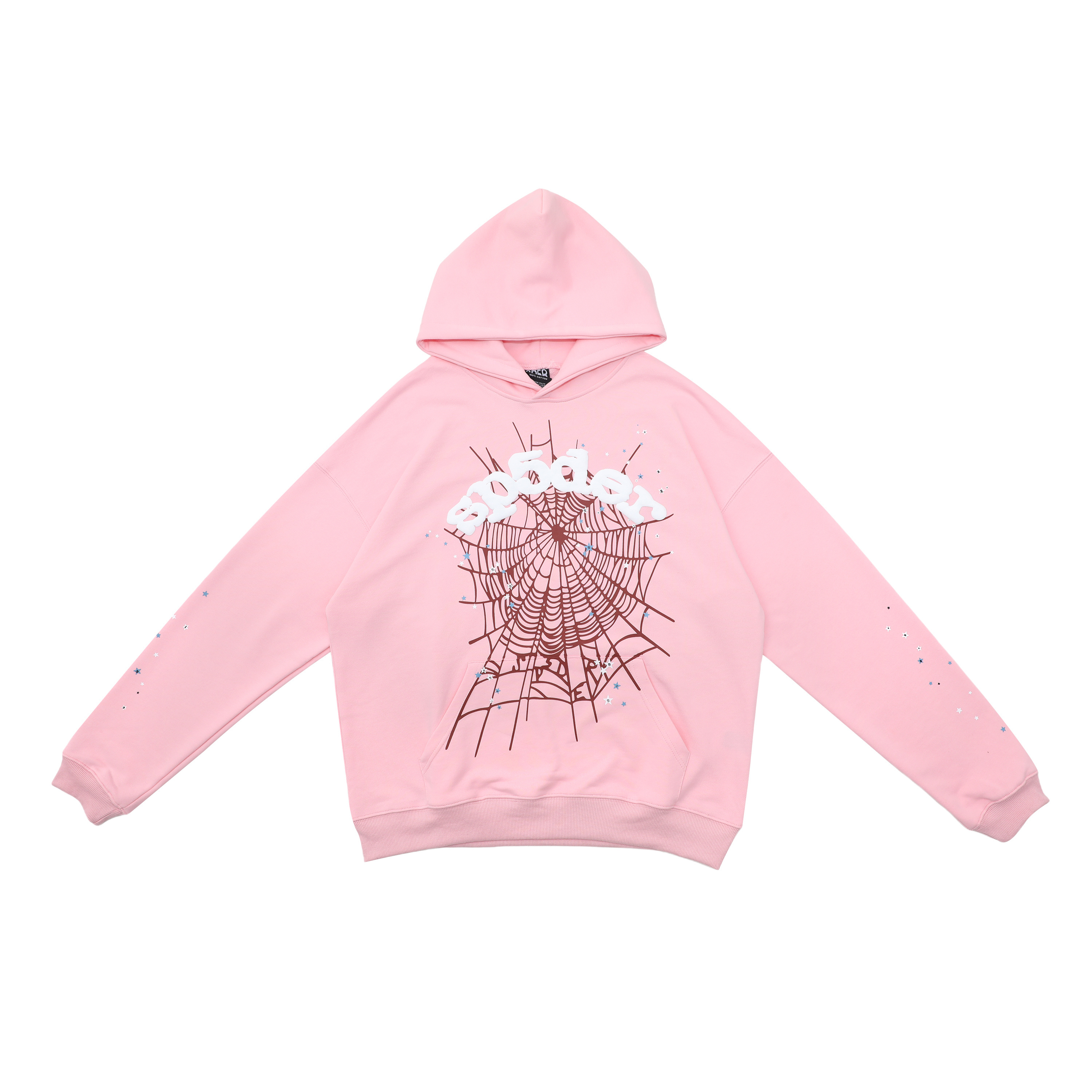 EM Sneakers Sp5der OG Web White Letter Hoodie Pink