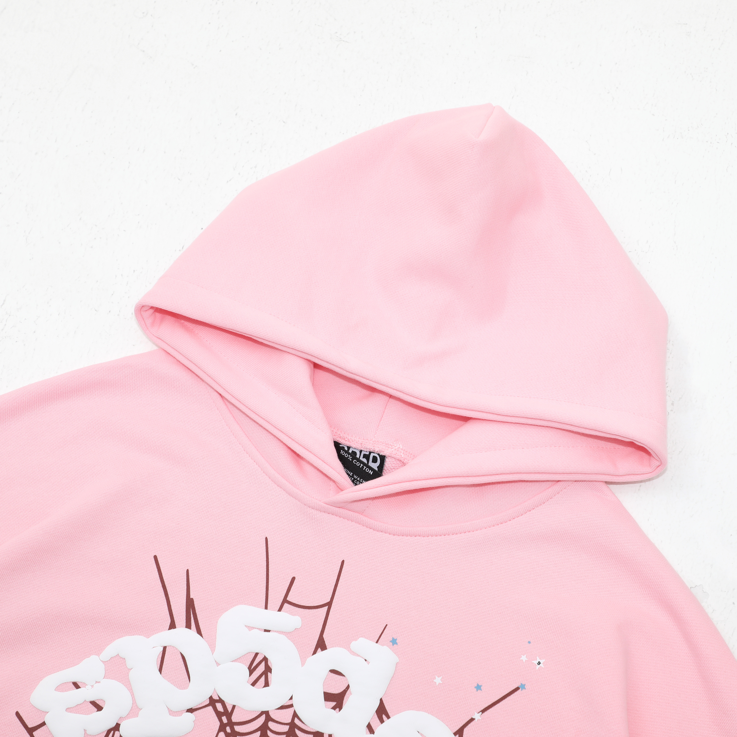 EM Sneakers Sp5der OG Web White Letter Hoodie Pink