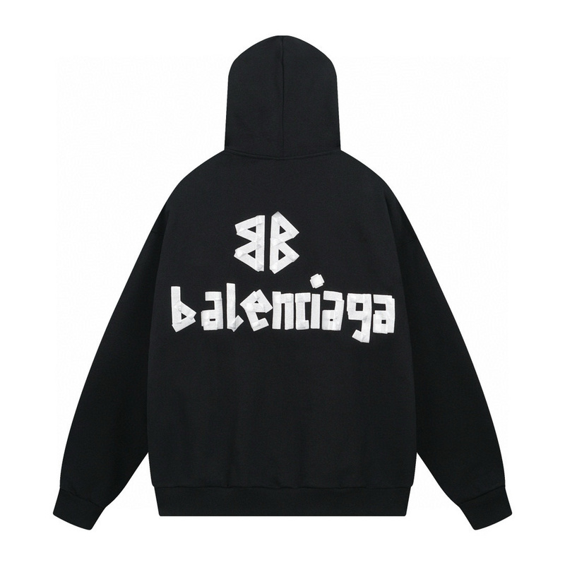 EM Sneakers Balenciaga New Tape Type Oversized Hoodie Washed Black White