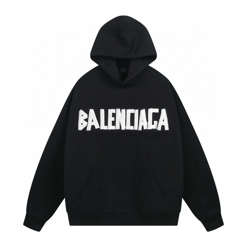 EM Sneakers Balenciaga New Tape Type Oversized Hoodie Washed Black White