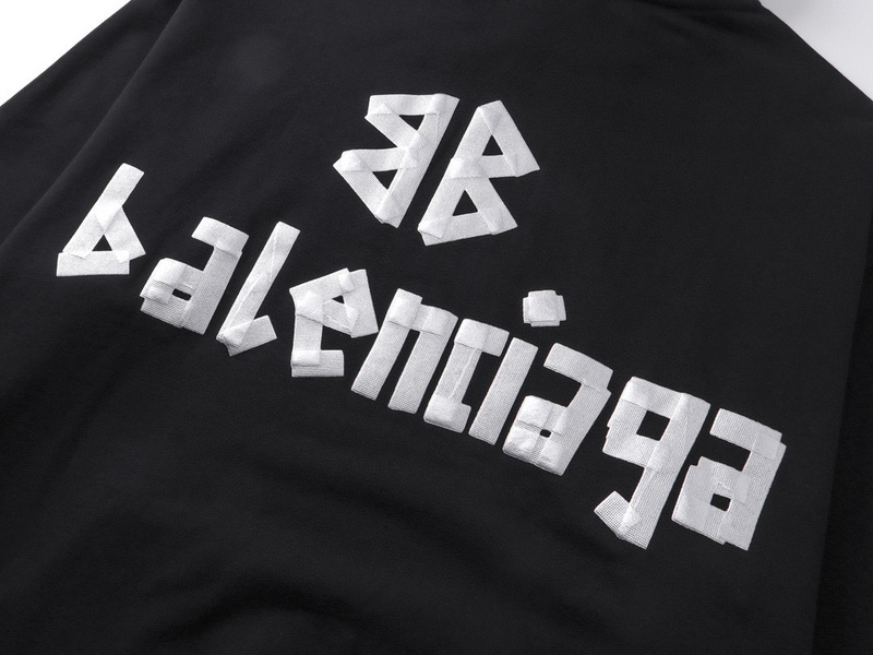 EM Sneakers Balenciaga New Tape Type Oversized Hoodie Washed Black White