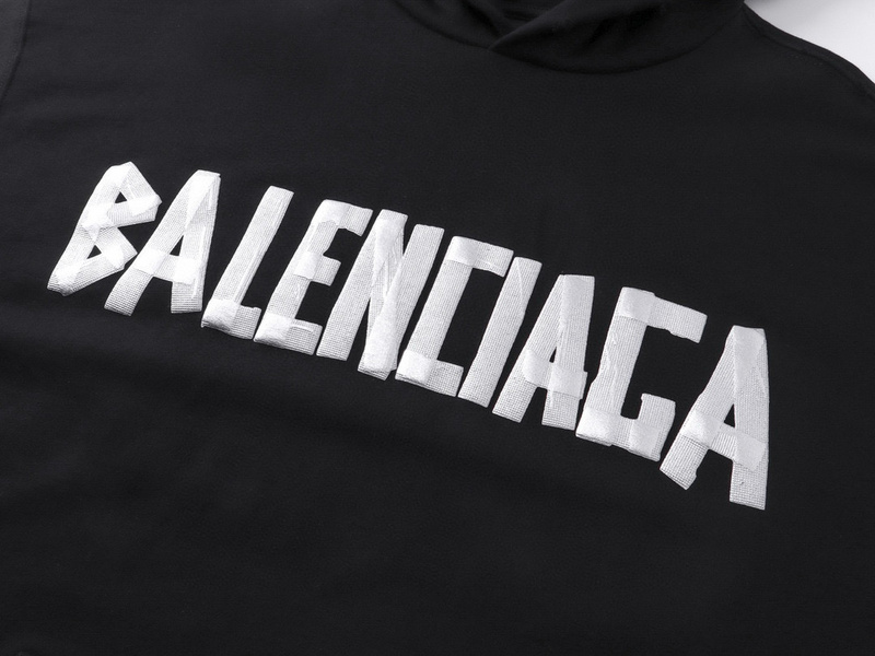 EM Sneakers Balenciaga New Tape Type Oversized Hoodie Washed Black White