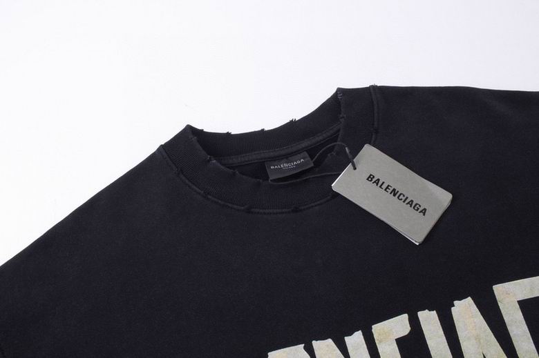 EM Sneakers Balenciaga Tape Type Ripped Pocket Hoodie Black