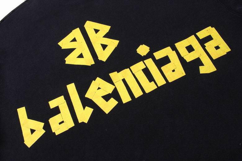 EM Sneakers Balenciaga Tape Type Ripped Pocket Hoodie Black