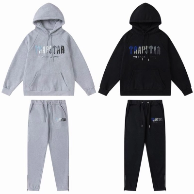 EM Sneakers Trapstar Decoded Hoodie & Sweatpant Sets #611-612 Black /Gray 01