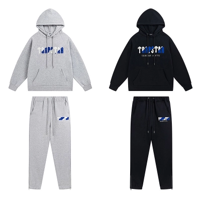EM Sneakers Trapstar Decoded Hoodie & Sweatpant Sets #615-616 Black /Gray 01