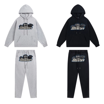 EM Sneakers Trapstar Decoded Hoodie & Sweatpant Sets #621-622 Black /Gray 01