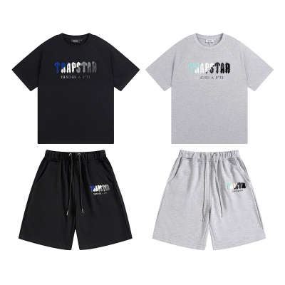 EM Sneakers Trapstar T-shirt & Shorts Sets #627-628 Black /Gray 01