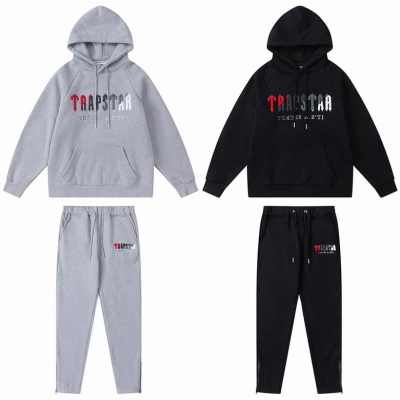 EM Sneakers Trapstar Decoded Hoodie & Sweatpant Sets #601-602 Black /Gray 01