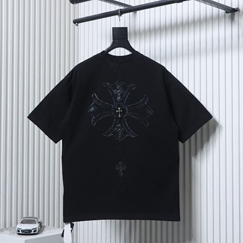 EM Sneakers Chrome Hearts Cross Leather Patch & Tape Logo T-Shirt Black