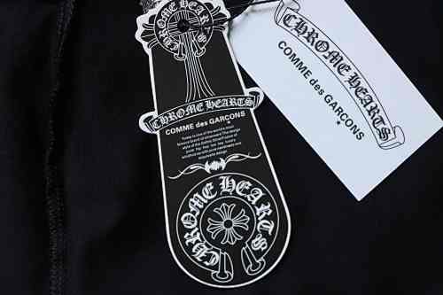 EM Sneakers Chrome Hearts Cross Leather Patch & Tape Logo T-Shirt Black