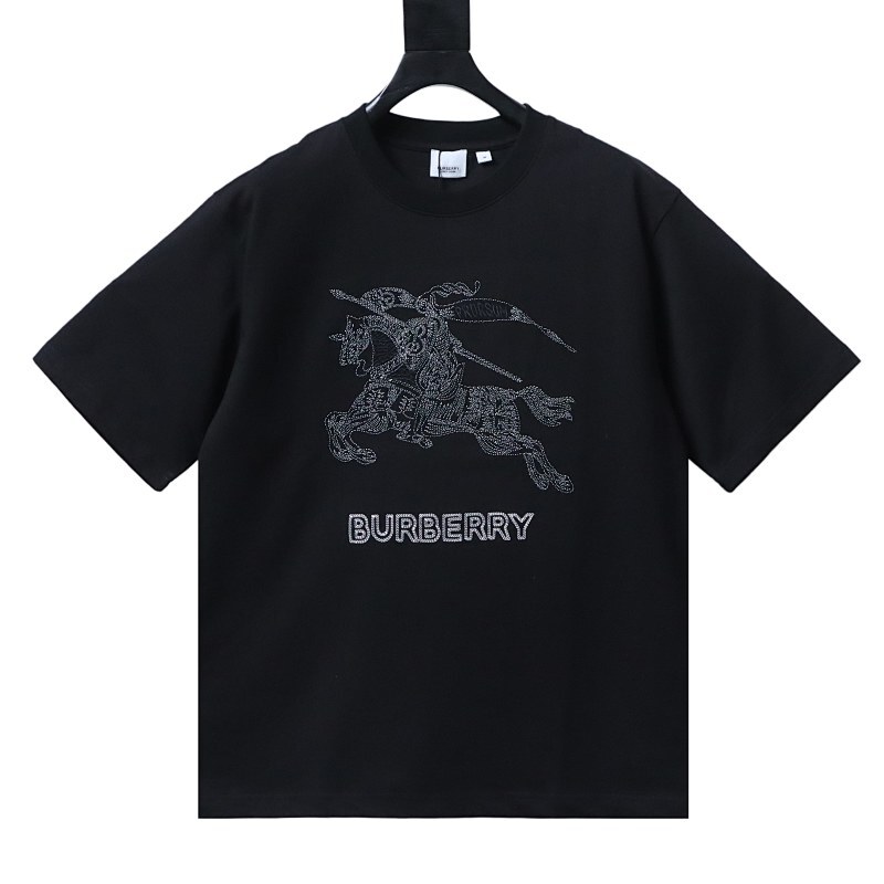 EM Sneakers Burberry 26SS Embroidered Knight & Horse Logo T-Shirt Black