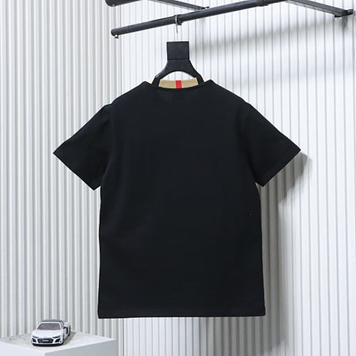 EM Sneakers Burberry Check-Collar T-Shirt with Embroidered Logo Black